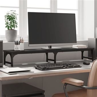 vidaXL Support de moniteur noir 105x23x15,5 cm bois d'ingénierie 834010 - 1