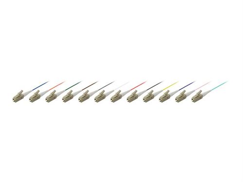 equip Pro - Fibre amorce - LC/PC (M) - 2 m - fibre optique - 50 / 125 microns - OM4 - sans halogène - multicolore (pack de 12)