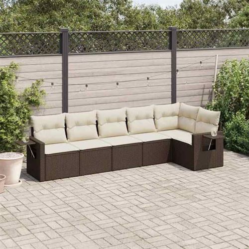 Non Communiqué Marron Salon De Jardin Modulable Vidaxl Resine Tressee 6 Pieces 6 Personnes