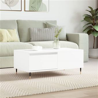 vidaXL Table basse Blanc 90x50x36,5 cm Bois d'ingénierie830796 - 1