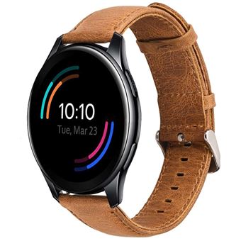 Strap-it Bracelet cuir de - compatible pour Oneplus Watch (marron) - 1