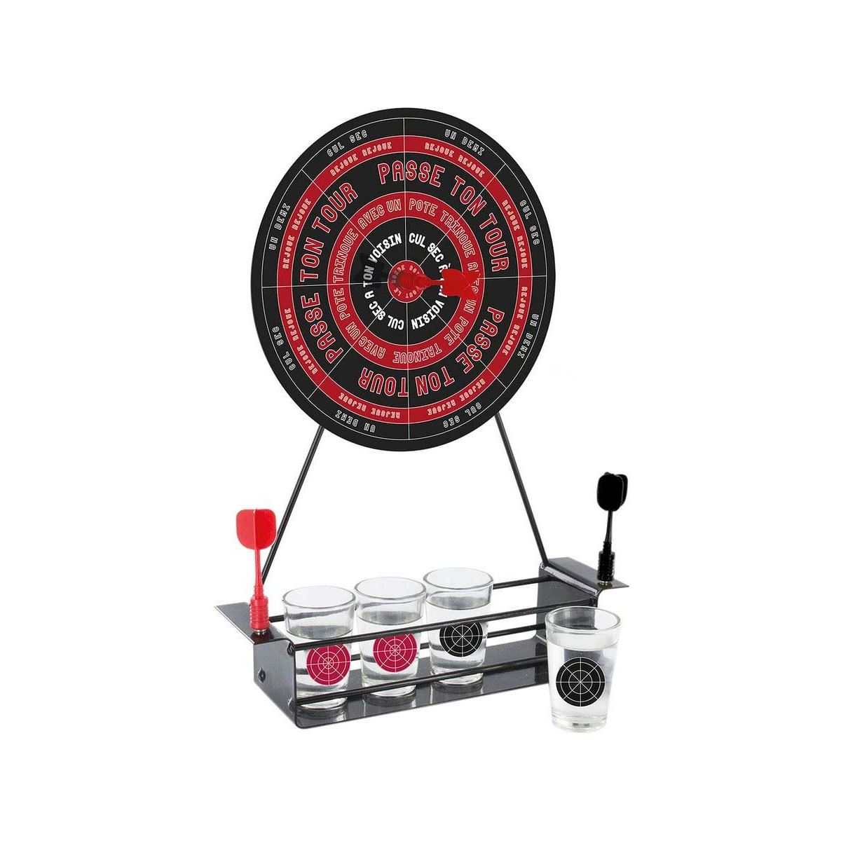 Jeu De Fléchettes Magnétiques ADEPTNA 4 Joueurs Avec Verres à Shot - Jeu Fête Adulte Soirée Fun Enterrement Vie Garçon