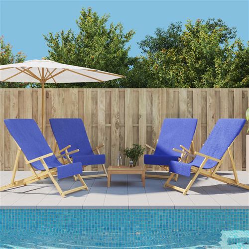 vidaXL Serviettes de plage 4 pcs bleu royal 60x135 cm tissu 400 GSM