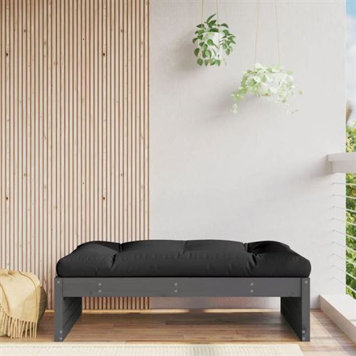 Non Communiqué Gris Vidaxl Repose-Pied De Jardin, Siège Avec Cadre En Bois, Table Basse, Tabouret De Terrasse Patio Balcon Extérieur, Bois 825753