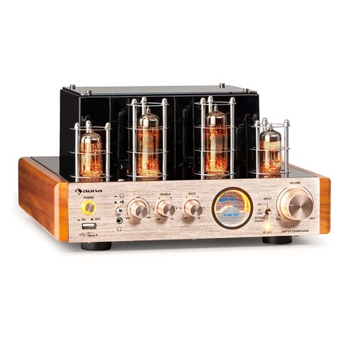 Amplificateur Hifi - Auna Amp Vt - À Tubes - 2X35 W Rms Bt Opt./Coax./Aux-In - Doré