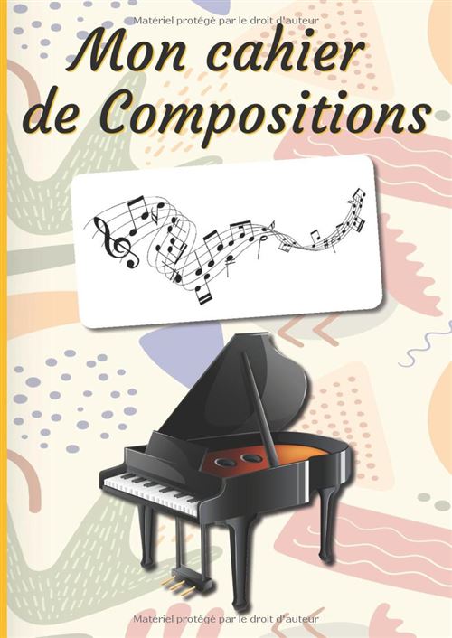 Cahier De Musique Narratik A4 100 Pages 14 Portées Couverture Piano Souple Mate