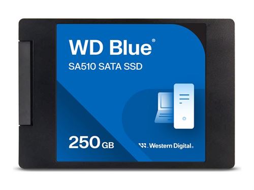 WD Blue SA510 WDS250G3B0A - SSD - 250 GB - intern - 2.5 - SATA 6Gb/s - blauw