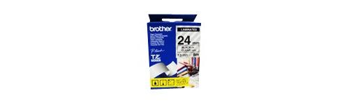 Brother Gloss Laminated Labelling Tape - 24mm, Black/Clear label-making tape TZ