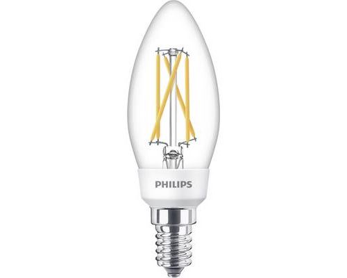 Philips Lighting 77215400 LED EEC A+ (A++ - E) E14 en forme de bougie 5 W, 2.5 W, 1 W = 40 W, 18 W, 9 W blanc chaud (Ø x L) 3.5 cm x 10.6 cm à intensi