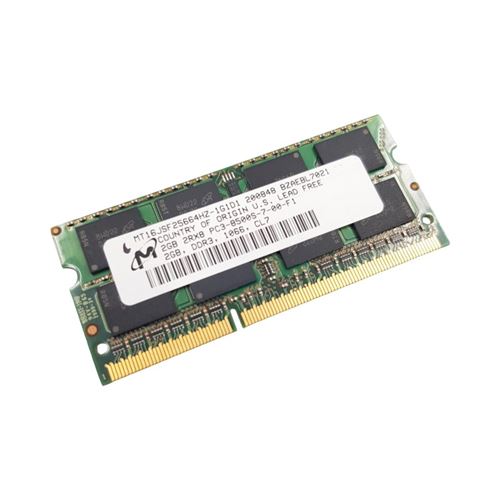 Barrette Mémoire 2Go Ram Ddr3 Micron Mt16Jsf25664Hz-1G1D1 So-Dimm Pc3-8500S 1066Mhz 2Rx8