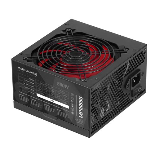 Non Communiqué Noir Alimentation Pc Atx 850W Mars Gaming Mpiii850 85% D'efficacité Dc-Dc