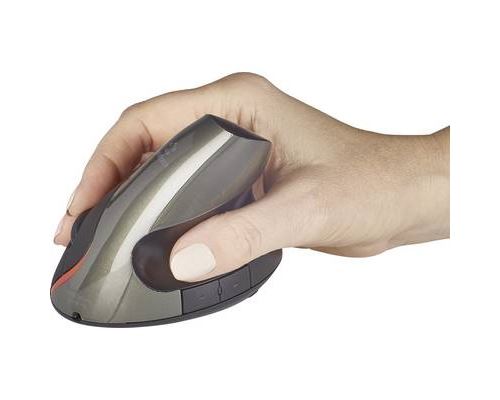 Souris Renkforce RF-439 radio optique ergonomique, rechargeable noir, vert foncé