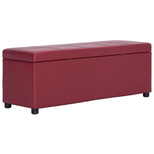 vidaXL Banc avec compartiment de rangement 116 cm Bordeaux Similicuir