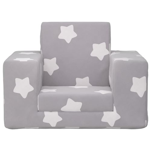 VidaXL Canapé-lit pour enfants Gris clair avec étoiles Peluche douce