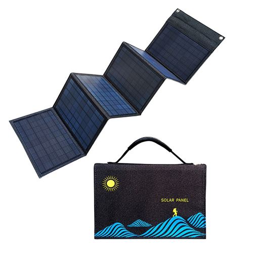 Panneaux solaires portables 100W, sac pliable, sortie USB + DC, chargeur solaire, alimentation d'extérieur pour téléphone Portable, générateur de puis