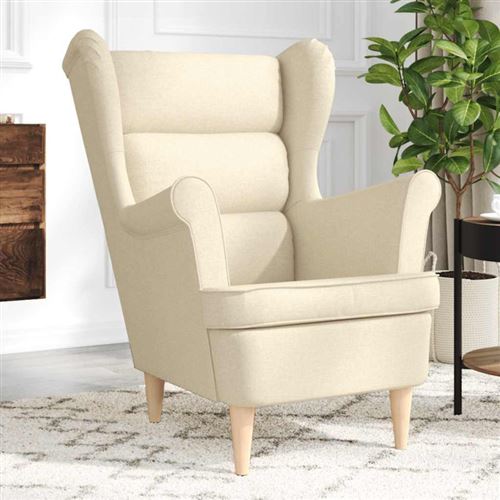 Fauteuil crème 74x84x100 cm tissu Vidaxl