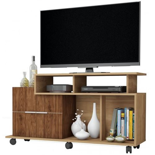Meuble TV 120 cm 2 Portes Chêne Wengé