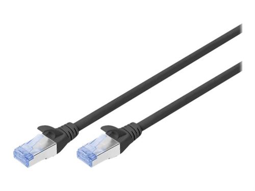 DIGITUS - Cordon de raccordement - RJ-45 (M) pour RJ-45 (M) - 50 cm - SF/UTP - CAT 5e - démarré, moulé, sans crochet - noir (pack de 10)