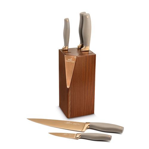 Bloc seki bistre + 5 couteaux copper Lion Sabatier 668684