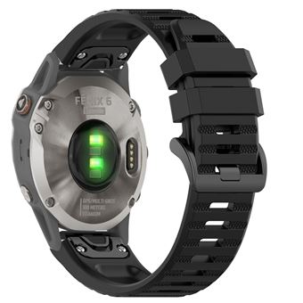 Bracelet silicone Garmin Fenix 6 6 Pro Noir iMoshion