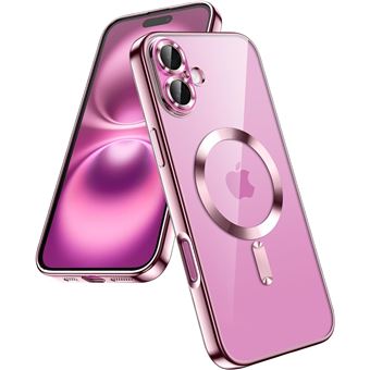 Coque Silicone Pour iPhone 16 Couleur Rose Compatible Magsafe Little Boutik® - 1