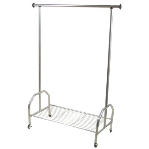 Portant réglable en acier - L120xP50xH165cm SEBASTIAN - Chromé