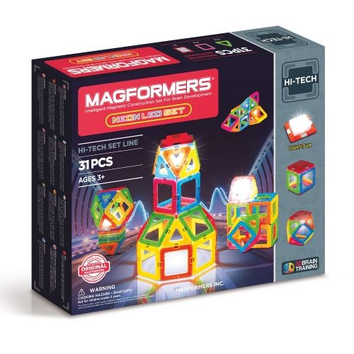 Jeu de construction Magformers Set Neon LED 31 pièces