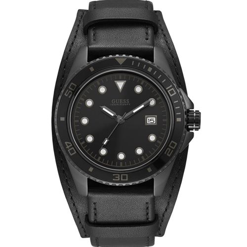 Montre GUESS en Cuir Noir