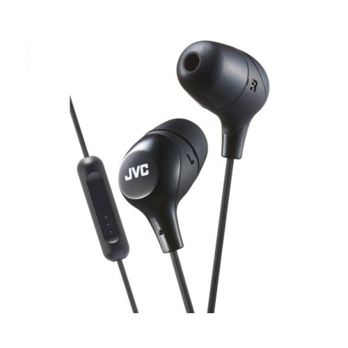JVC HA-FX38M-E Marshmallow - Écouteurs avec micro - intra-auriculaire - filaire - jack 3,5mm - noir