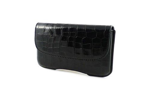 Etui Hautes coutures cuir Croco Noir pour Blackberry 8520 / Curve 3G & 9700