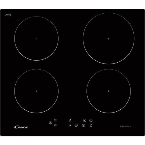 Candy CI640CB - Inductiekookplaat - 4 hobben - Niche - breedte: 56 cm - diepte: 49 cm - zwart - met rechte rand
