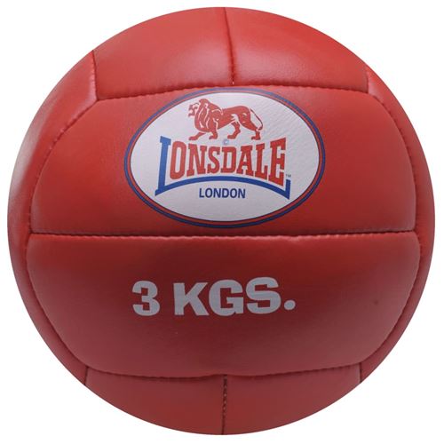LONSDALE Ballon médicinal 3 kg Cuir Rouge