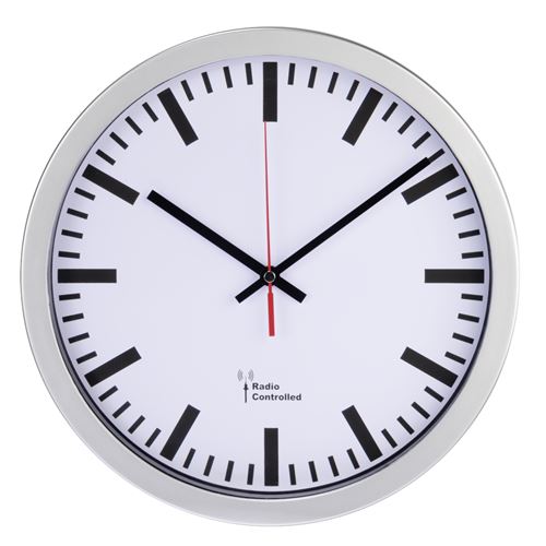Hama Horloge murale radio-pilotée DCF Bahnhof, argent