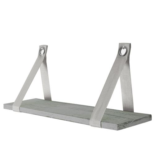 Étagère murale Var, étagère de suspension, style shabby, vintage 50cm gris