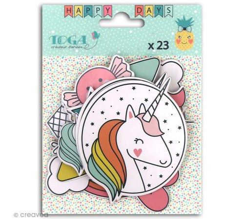 Chipboard Carton - Happy Days - 23 pcs