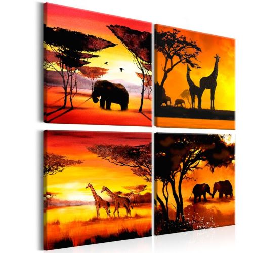Tableau - African Animals (4 Parts) .Taille : 60x60