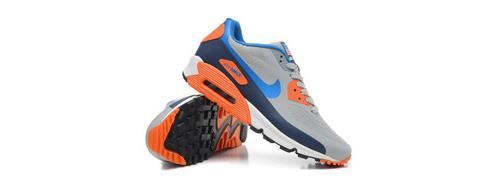 Nike Baskets Air Max 90 Sports Running Chaussures Gris Et Orange