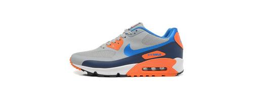 Nike Baskets Air Max 90 Sports Running Chaussures Gris Et Orange