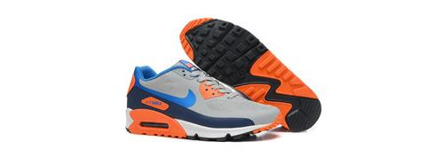 Nike Baskets Air Max 90 Sports Running Chaussures Gris Et Orange