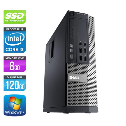 Unité centrale Dell Optiplex 790 SFF - Noir - Intel Core i3-2120 / 3.30 GHz - RAM 8 Go - SSD 120 Go - DVDRW - Gigabit Ethernet - Windows 7 Professionn
