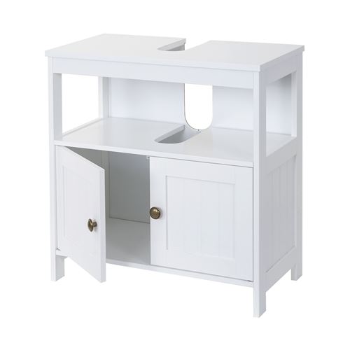 Meuble de rangement sous lavabo MENDLER HWC-B63 60x60x30 cm blanc