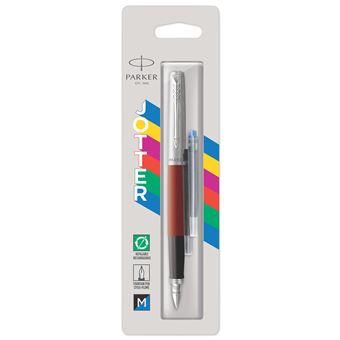 PARKER Jotter Originals Stylo plume, rouge, Plume moyenne, sous blister