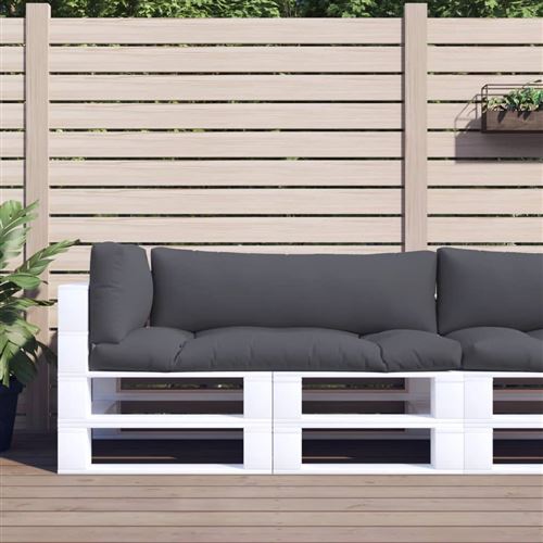 vidaXL Palletkussens 3 st polyester grijs