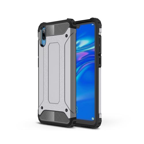 Coque en TPU armure de protection hybride gris pour votre Huawei Enjoy 9/Y7 Pro (2019)