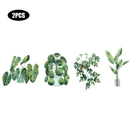 Autocollant Mural de Plante Verte Sticker pour Décor de Fond Salon Chambre