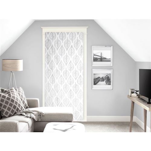 Voilage pour porte fenêtre 90x200 cm MAUD gris
