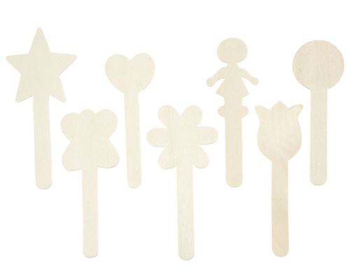 Creotime bâtonnets de glace en bois figures 15 cm 25 pièces