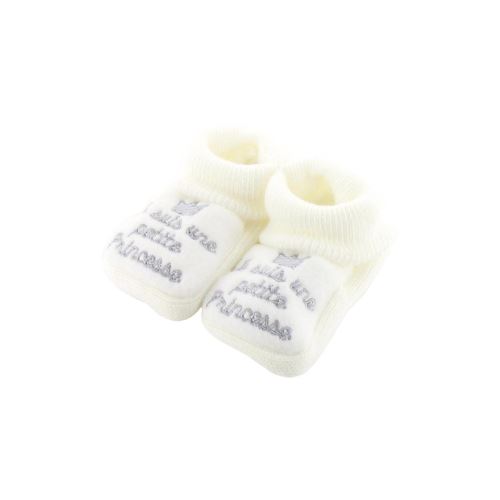 Chaussons pour bébé 0 à 3 Mois blanc - Je suis une petite princesse