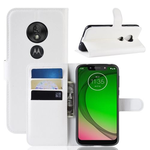 Etui en PU blanc pour votre Motorola Moto G7 Play (EU Version)
