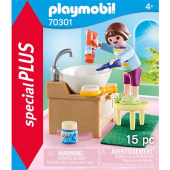 Playmobil La maison moderne 70301 Enfant avec lavabo